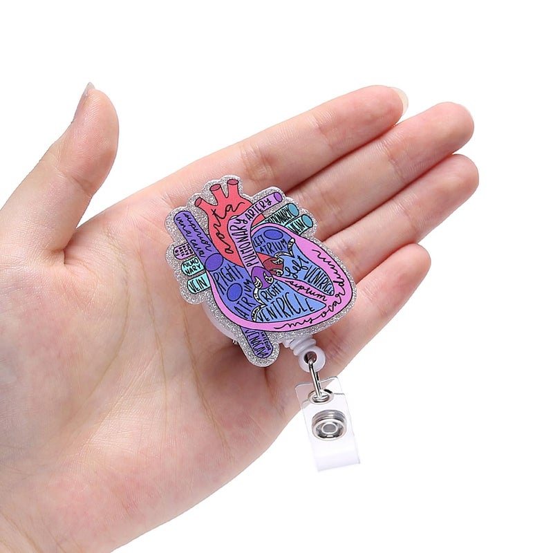 Coeufuedy 12 Pcs Cute Nurse Badge Reels Funny Acrylic Retractable Badge Holder with Alligator Clip Nurse  Cute Cool Id Tag Card Holder Clips for Doctor Student Teacher Work Office Accessories Bulk Gifts - Image 4